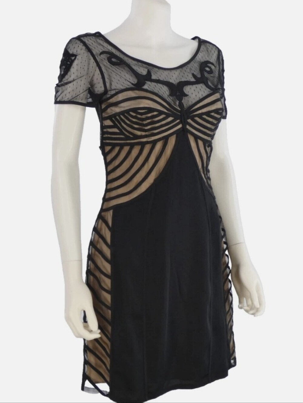 TEMPERLEY LONDON VINTAGE RUNAWAY LITTLE BLACK DRESS MESH SIZE SMALL - Picture 5 of 16